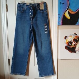 New Levi's Ribcage Straight Ankle Women's Blue Jeans 29 X 27